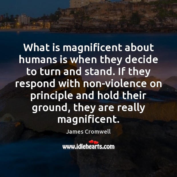 What is magnificent about humans is when they decide to turn and James Cromwell Picture Quote