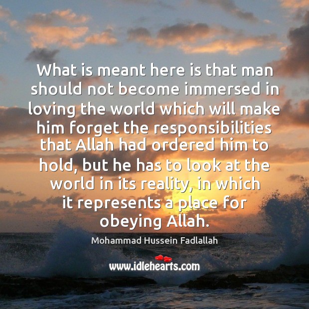 What is meant here is that man should not become immersed in Mohammad Hussein Fadlallah Picture Quote