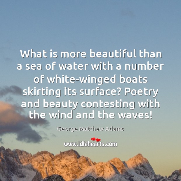 What is more beautiful than a sea of water with a number George Matthew Adams Picture Quote