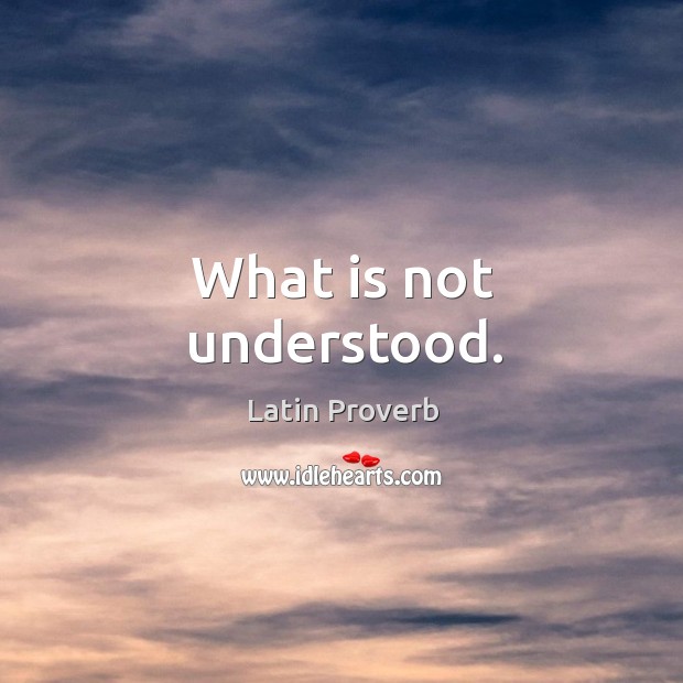What is not understood. Image