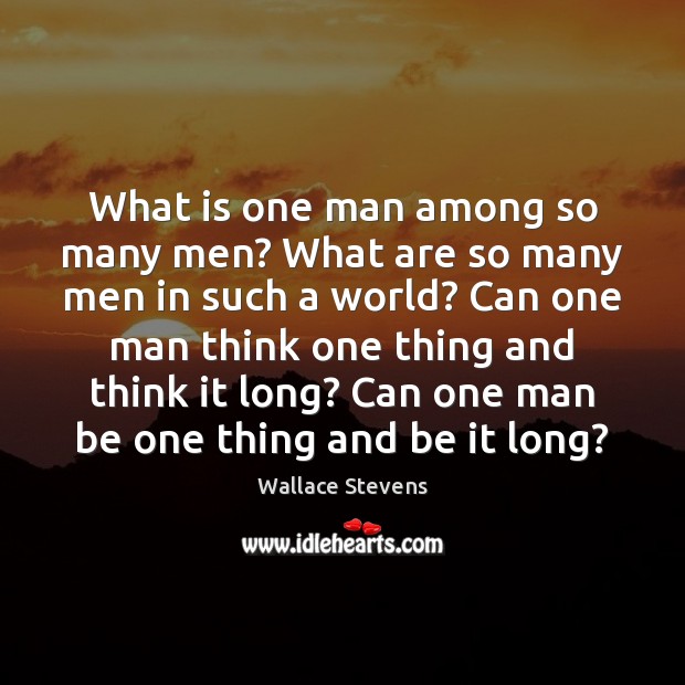 What is one man among so many men? What are so many Wallace Stevens Picture Quote