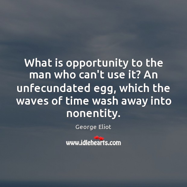 What is opportunity to the man who can’t use it? An unfecundated George Eliot Picture Quote