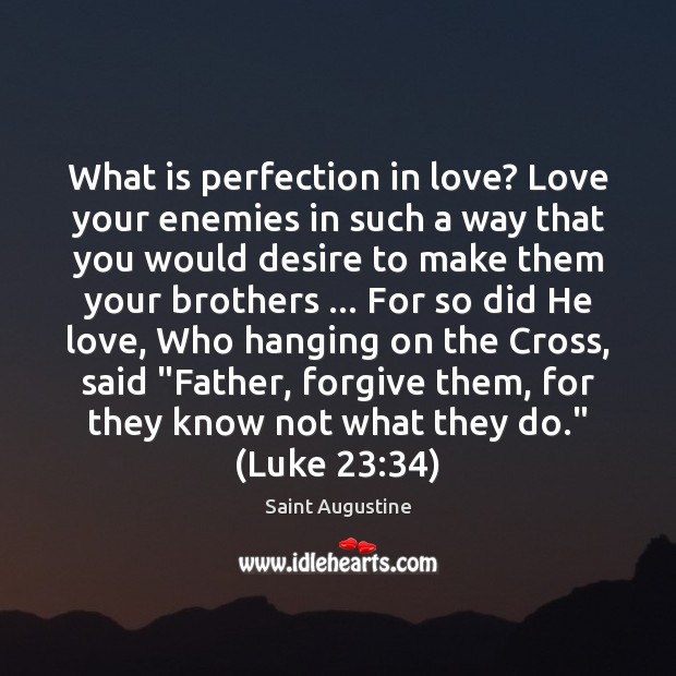 What is perfection in love? Love your enemies in such a way Image