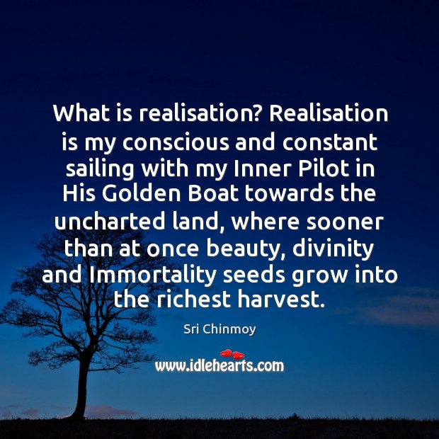 What is realisation? Realisation is my conscious and constant sailing with my Image