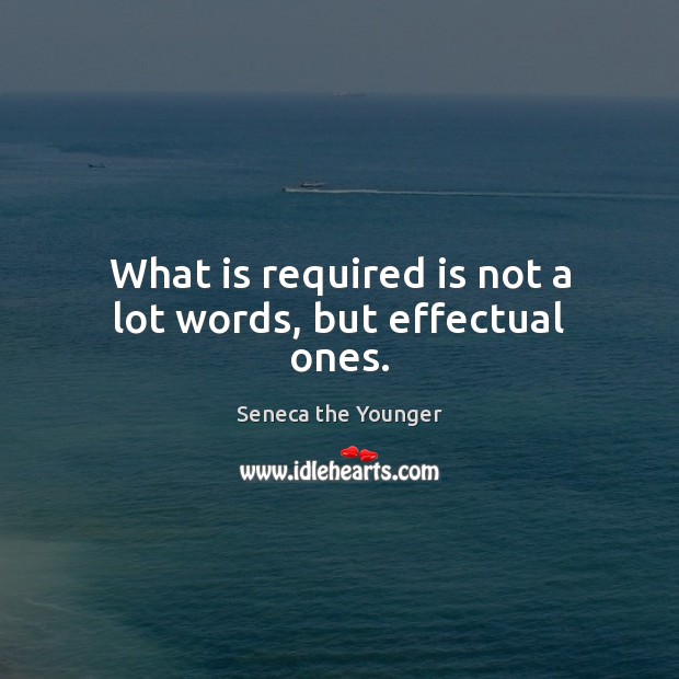 What is required is not a lot words, but effectual ones. Seneca the Younger Picture Quote