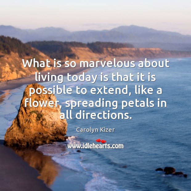 What is so marvelous about living today is that it is possible Image