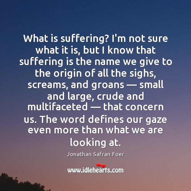 What is suffering? I’m not sure what it is, but I know Image