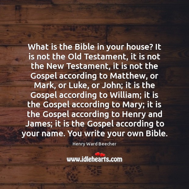 What is the Bible in your house? It is not the Old Image