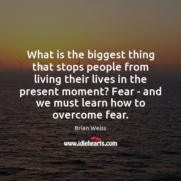 What is the biggest thing that stops people from living their lives Brian Weiss Picture Quote