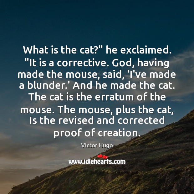 What is the cat?” he exclaimed. “It is a corrective. God, having Image