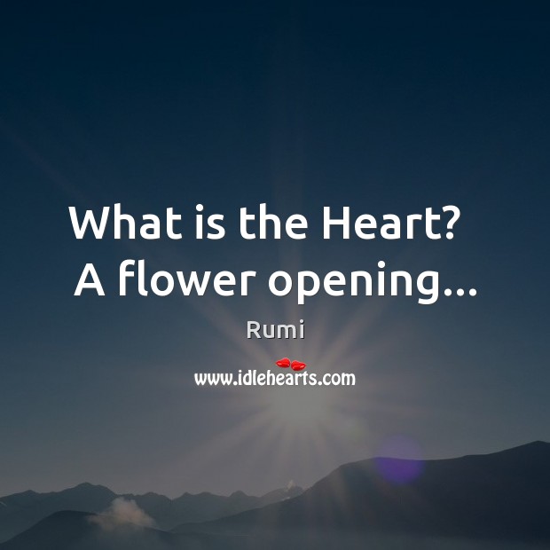 What is the Heart?   A flower opening… Flowers Quotes Image