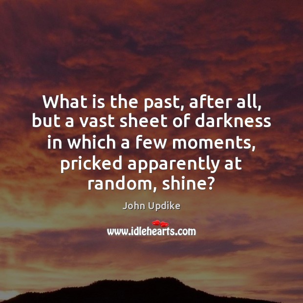 What is the past, after all, but a vast sheet of darkness John Updike Picture Quote