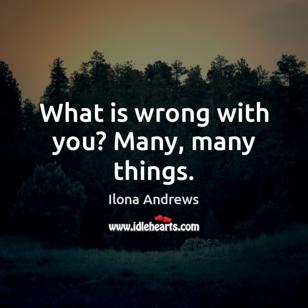 What is wrong with you? Many, many things. Ilona Andrews Picture Quote