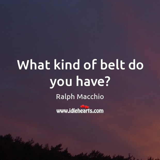 What kind of belt do you have? Image