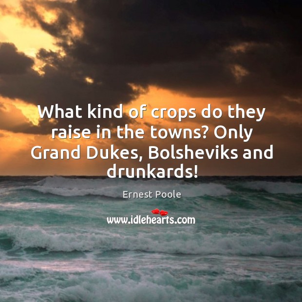 What kind of crops do they raise in the towns? only grand dukes, bolsheviks and drunkards! Image
