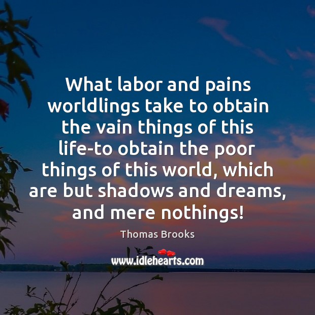 What labor and pains worldlings take to obtain the vain things of Image