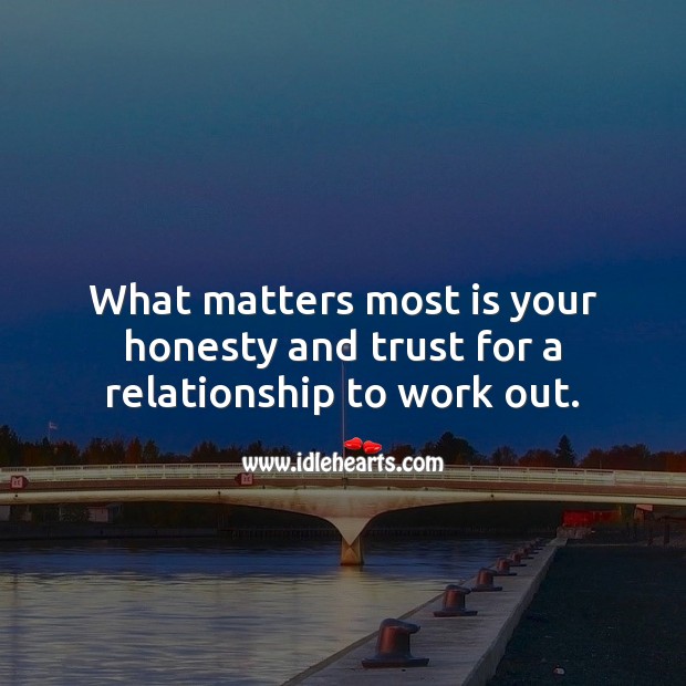 What matters most is your honesty and trust for a relationship to work out. Relationship Tips Image