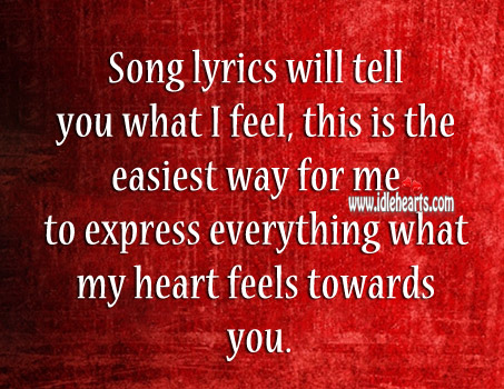 Song lyrics will tell you what I feel Image