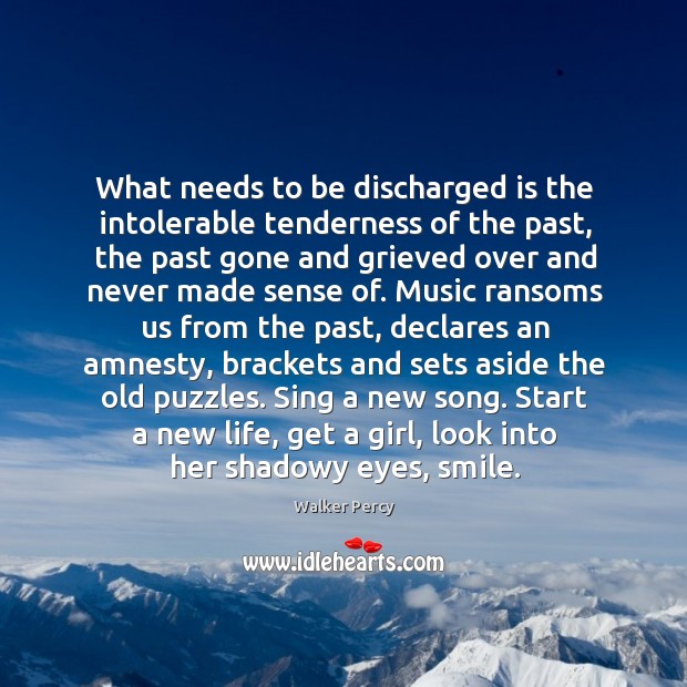 What needs to be discharged is the intolerable tenderness of the past, Walker Percy Picture Quote