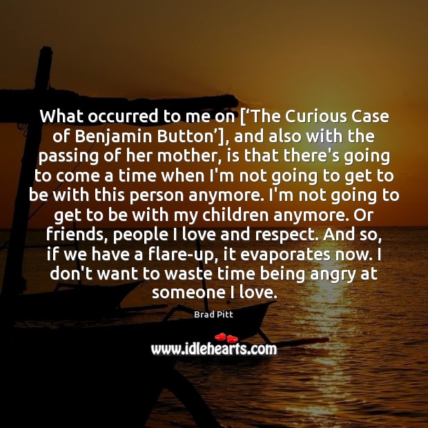 What occurred to me on [‘The Curious Case of Benjamin Button’], and Image