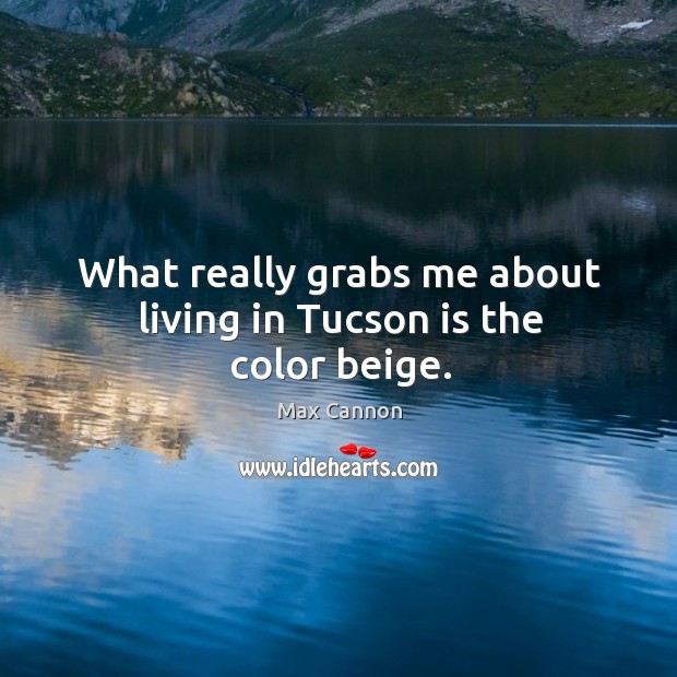 What really grabs me about living in tucson is the color beige. Max Cannon Picture Quote