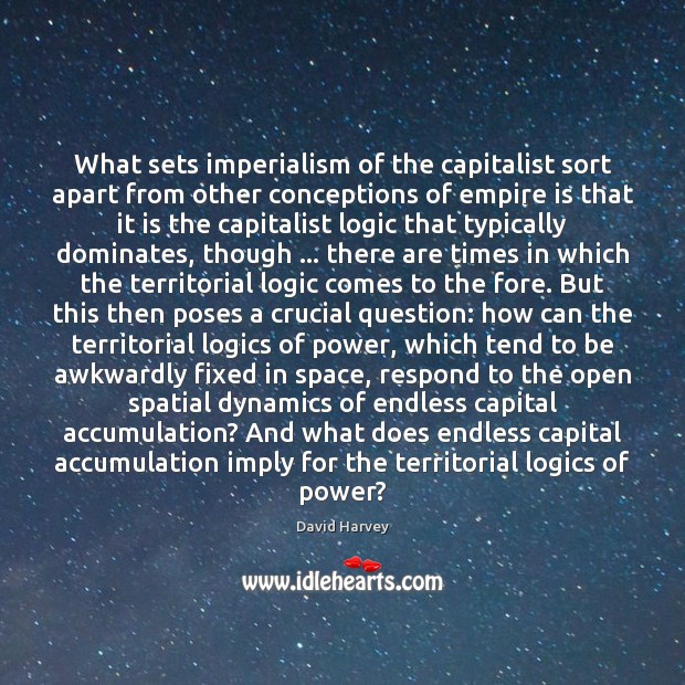 What sets imperialism of the capitalist sort apart from other conceptions of Image