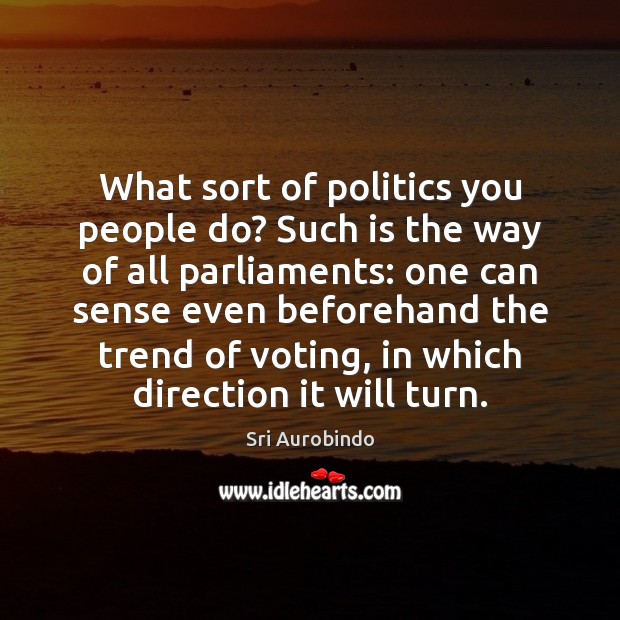 What sort of politics you people do? Such is the way of Sri Aurobindo Picture Quote