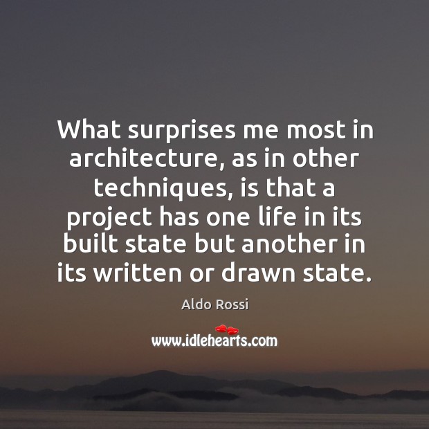 What surprises me most in architecture, as in other techniques, is that Image