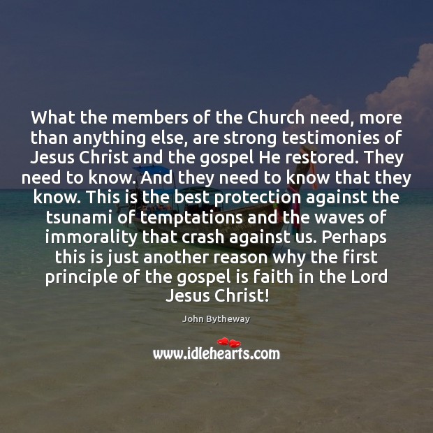 What the members of the Church need, more than anything else, are John Bytheway Picture Quote