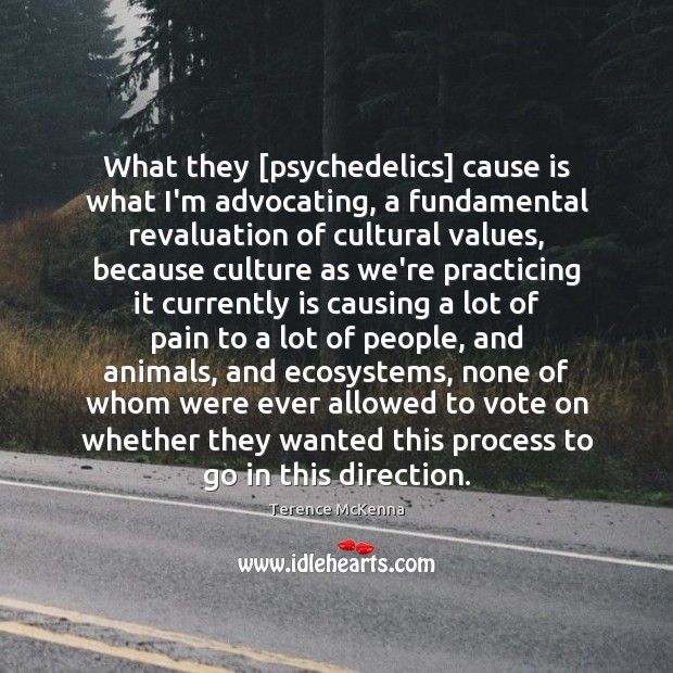 What they [psychedelics] cause is what I’m advocating, a fundamental revaluation of Image