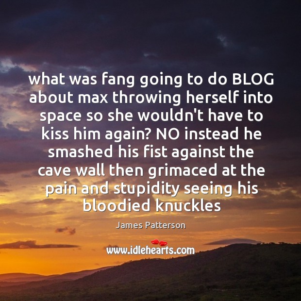 What was fang going to do BLOG about max throwing herself into Image