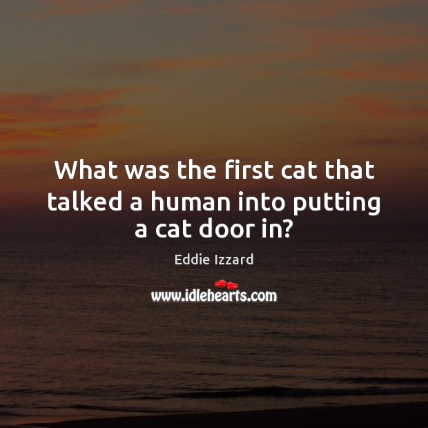 What was the first cat that talked a human into putting a cat door in? Image