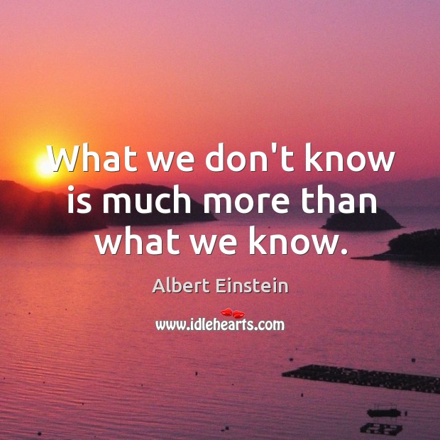 What we don’t know is much more than what we know. Image