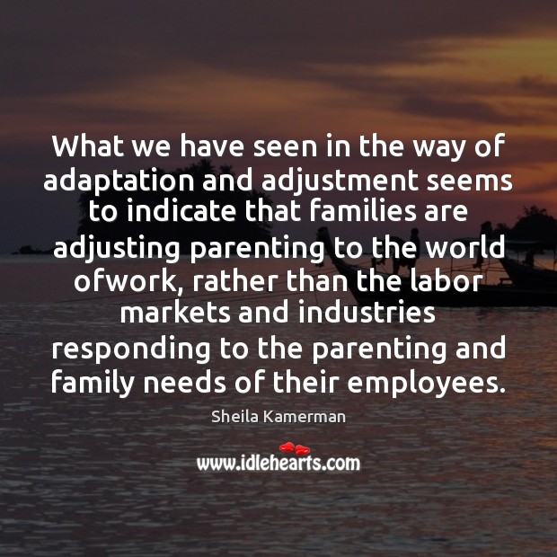 What we have seen in the way of adaptation and adjustment seems Image