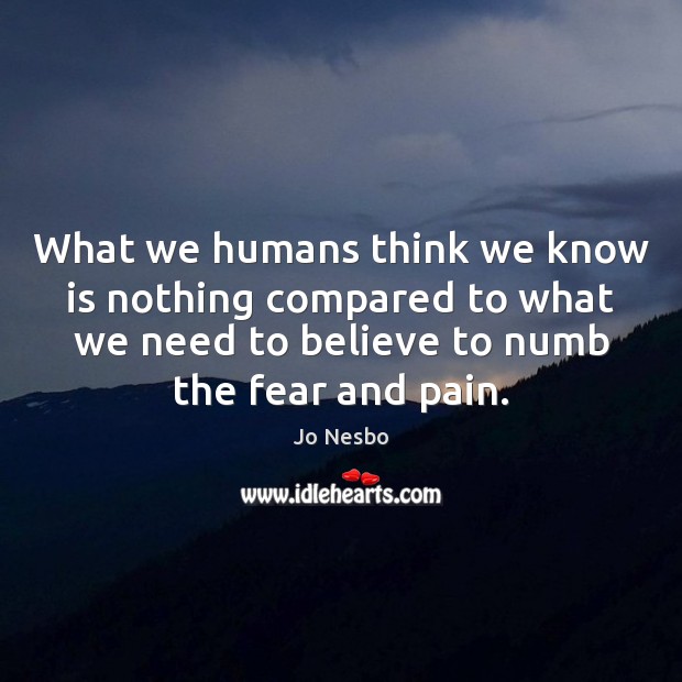 What we humans think we know is nothing compared to what we Jo Nesbo Picture Quote