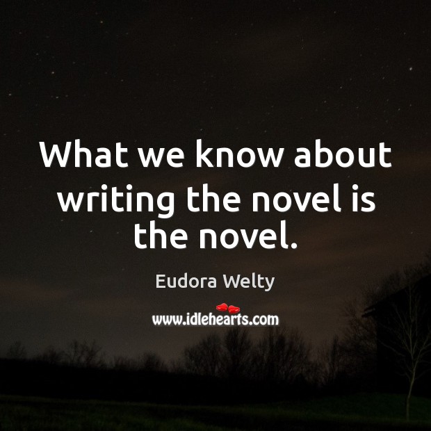 What we know about writing the novel is the novel. Image