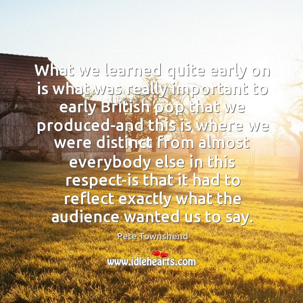 What we learned quite early on is what was really important to early british Image
