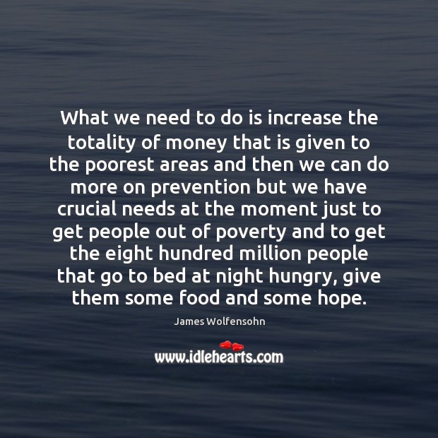What we need to do is increase the totality of money that James Wolfensohn Picture Quote