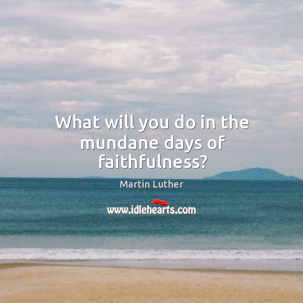 What will you do in the mundane days of faithfulness? Martin Luther Picture Quote