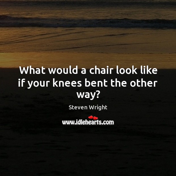 What would a chair look like if your knees bent the other way? Steven Wright Picture Quote