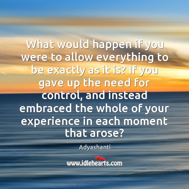 What would happen if you were to allow everything to be exactly Adyashanti Picture Quote