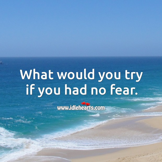 What would you try if you had no fear. Image