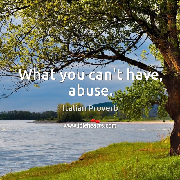 What you can’t have, abuse. Image