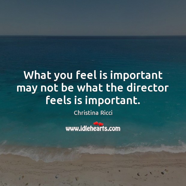 What you feel is important may not be what the director feels is important. Image
