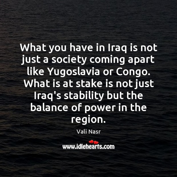 What you have in Iraq is not just a society coming apart Vali Nasr Picture Quote