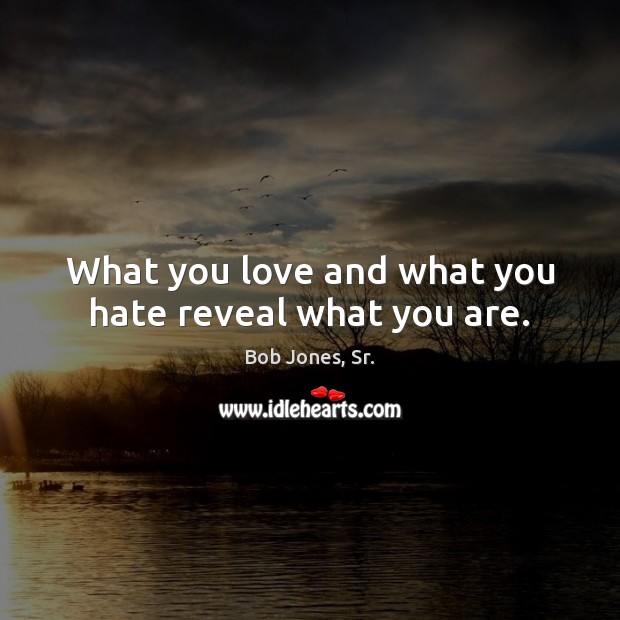 What you love and what you hate reveal what you are. Image
