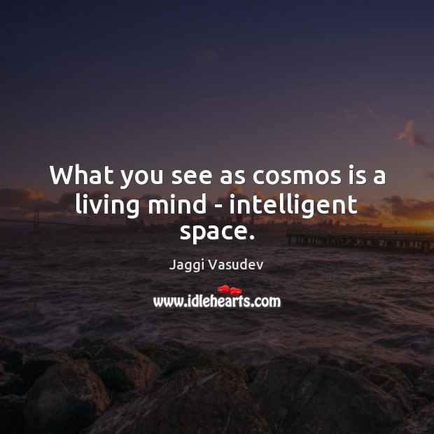 What you see as cosmos is a living mind – intelligent space. Jaggi Vasudev Picture Quote