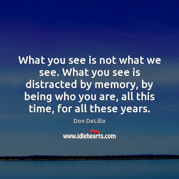 What you see is not what we see. What you see is Don DeLillo Picture Quote