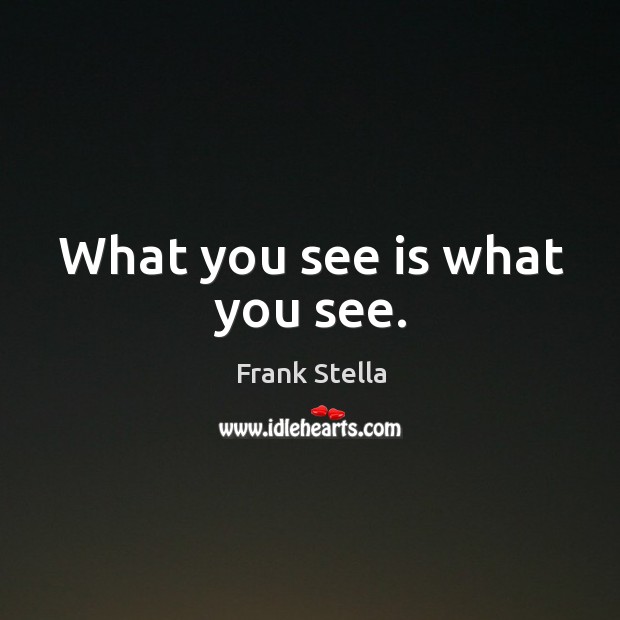 What you see is what you see. Image