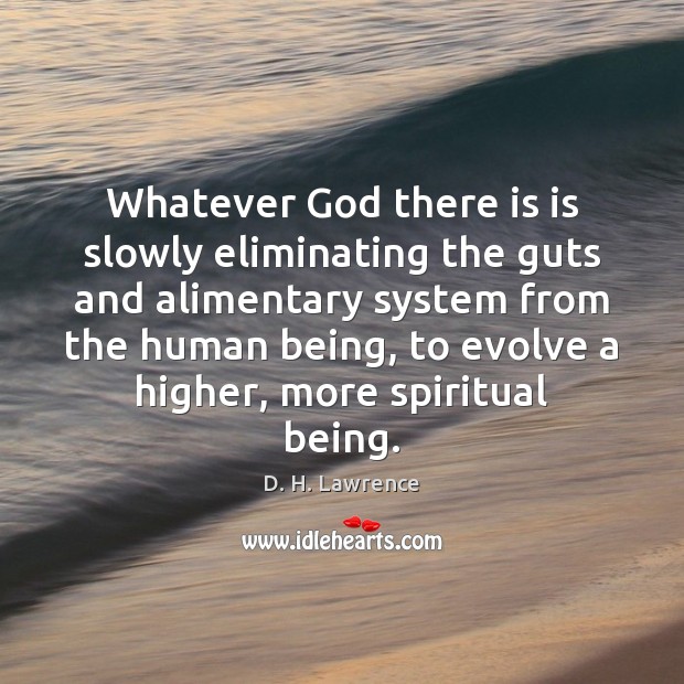 Whatever God there is is slowly eliminating the guts and alimentary system D. H. Lawrence Picture Quote